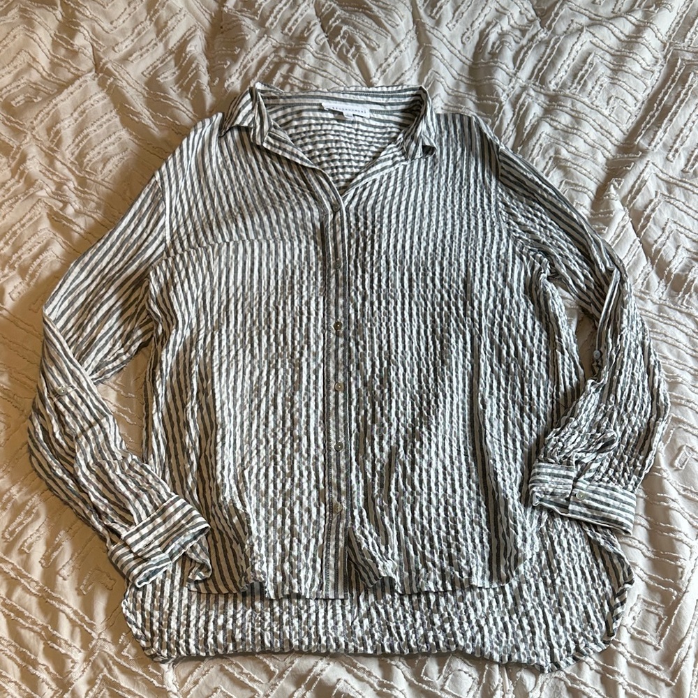 Striped Button-Up Shirt